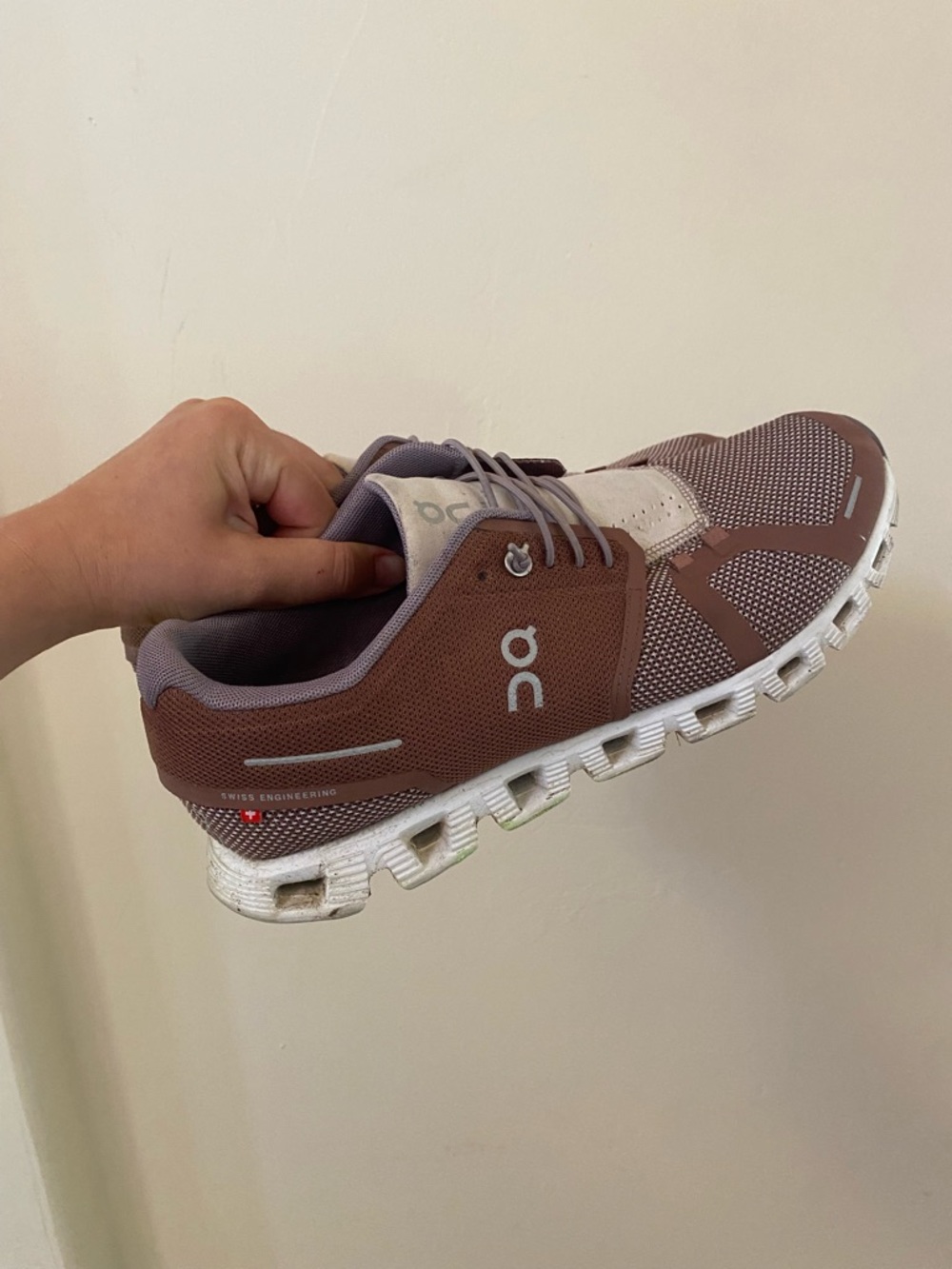 On Cloud 5 Sneakers Brown Mauve Slip On Running Shoes Women's Size 10